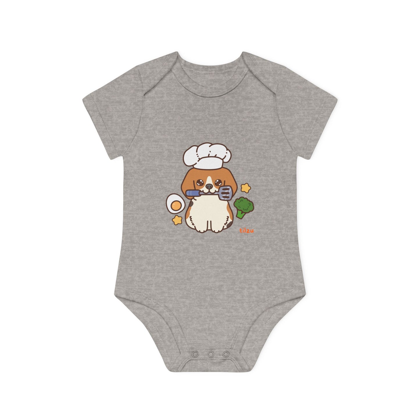 Tilzu Baby Organic Short Sleeve Onesie Puppy Chef