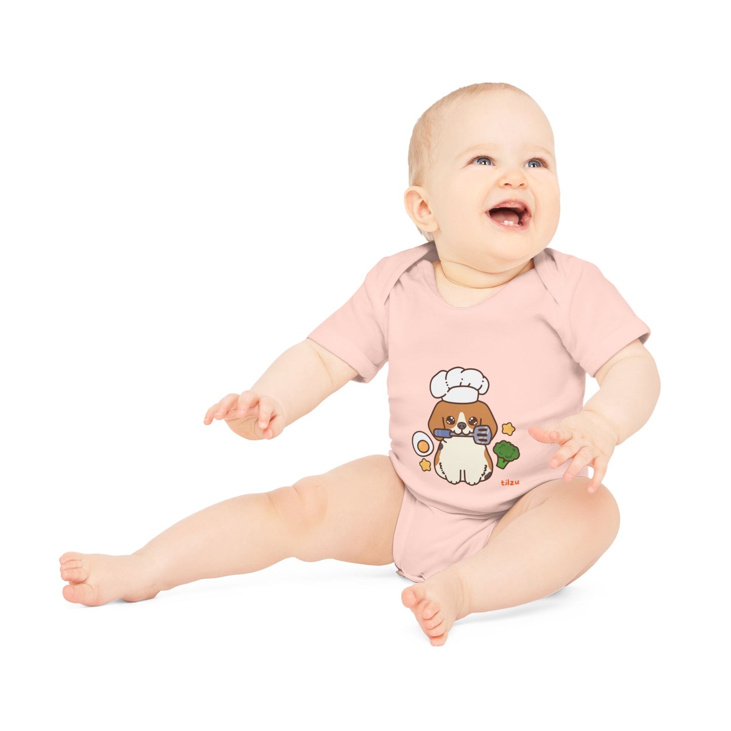 Tilzu Baby Organic Short Sleeve Onesie Puppy Chef