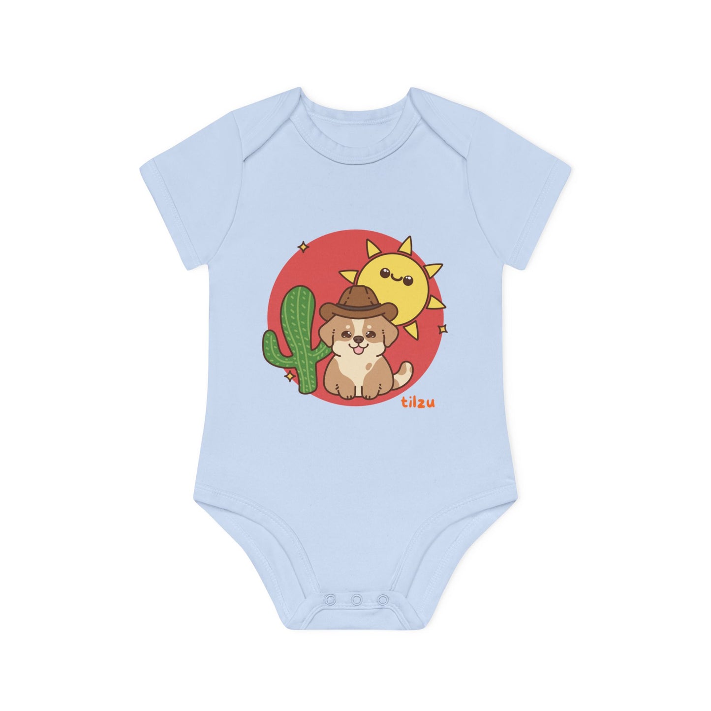 Tilzu Baby Organic Short Sleeve Onesie Western Pup