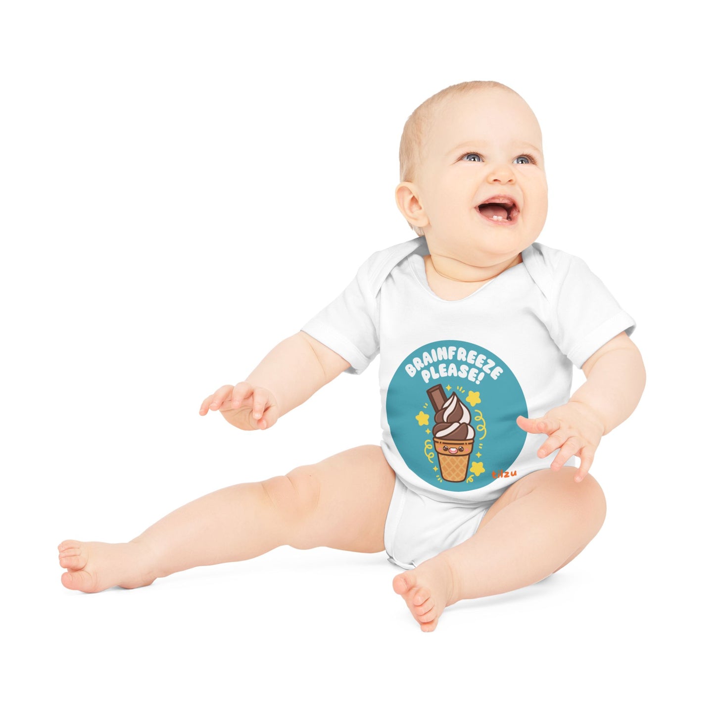 Tilzu Baby Organic Short Sleeve Onesie Ice Cream