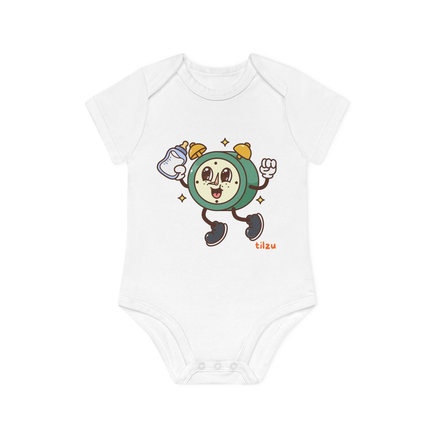 Tilzu Baby Organic Short Sleeve Onesie Feeding Time