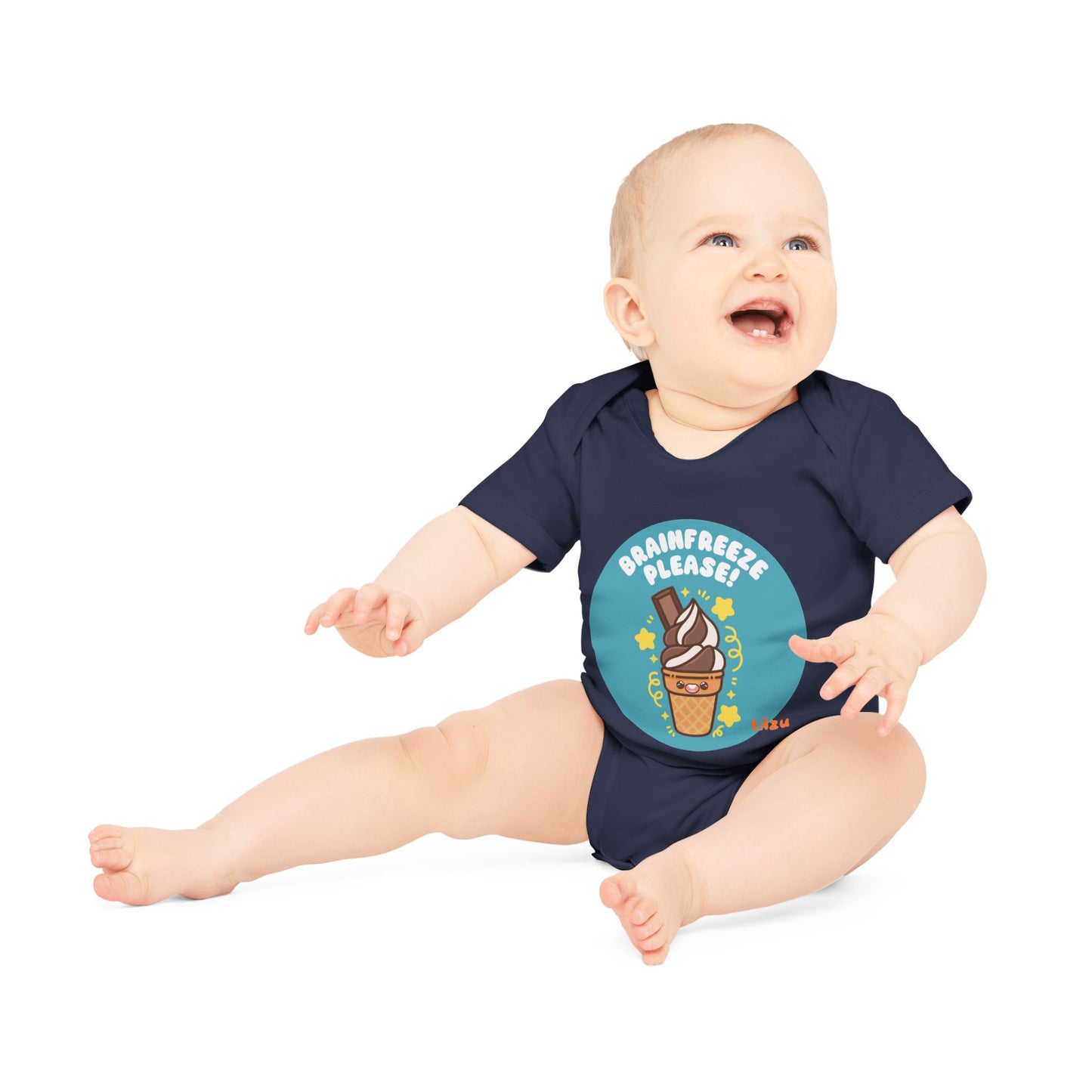 Tilzu Baby Organic Short Sleeve Onesie Ice Cream