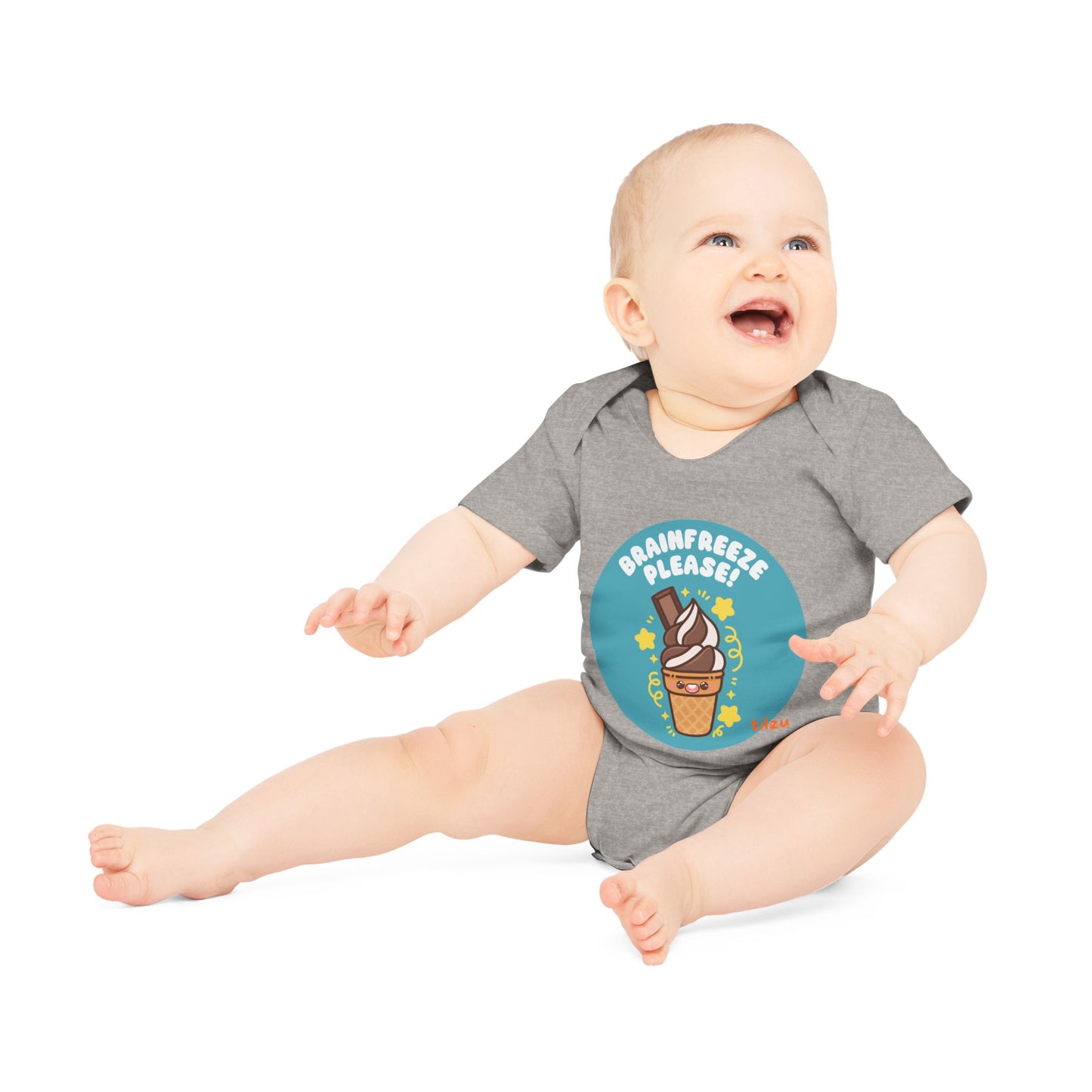 Tilzu Baby Organic Short Sleeve Onesie Ice Cream