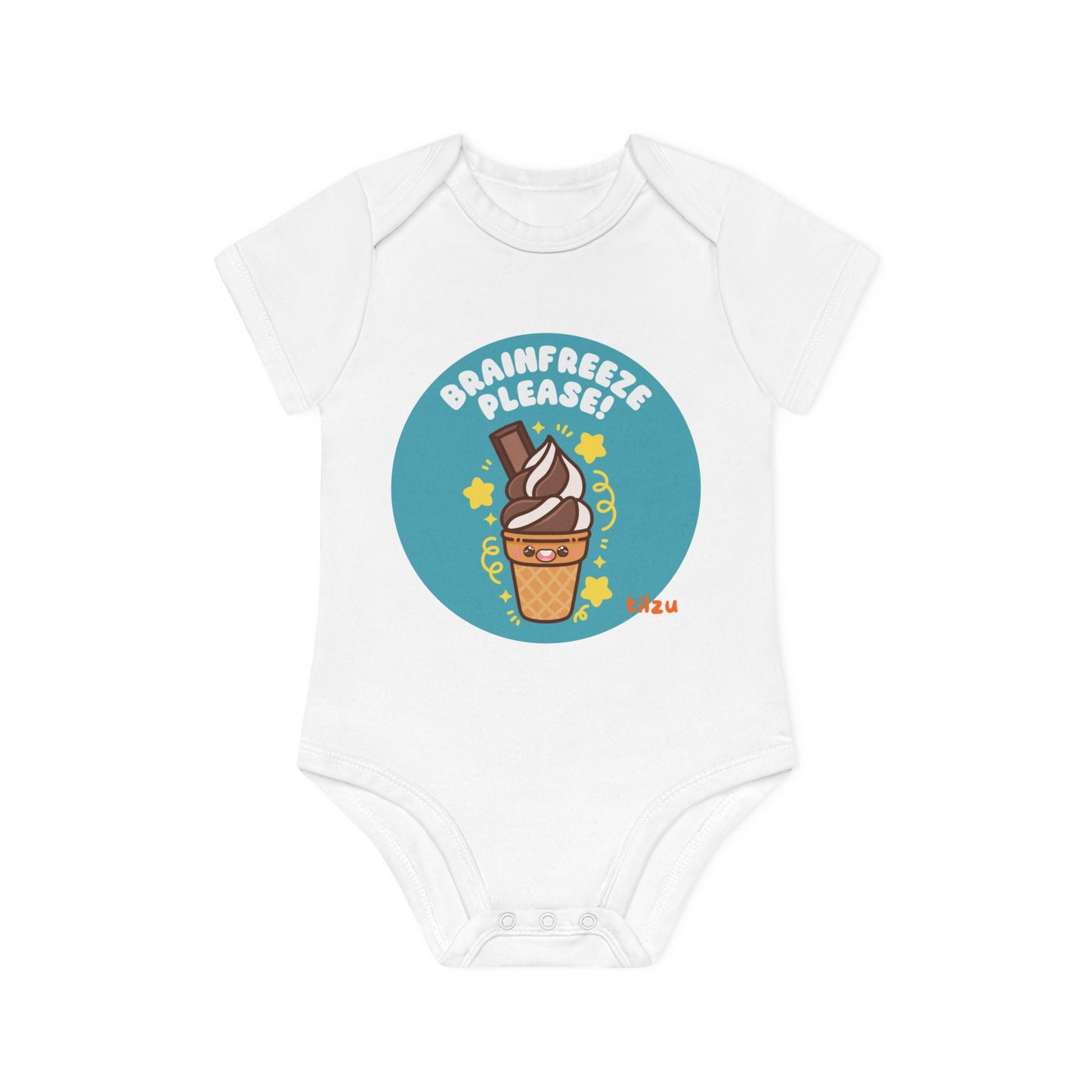 Tilzu Baby Organic Short Sleeve Onesie Ice Cream