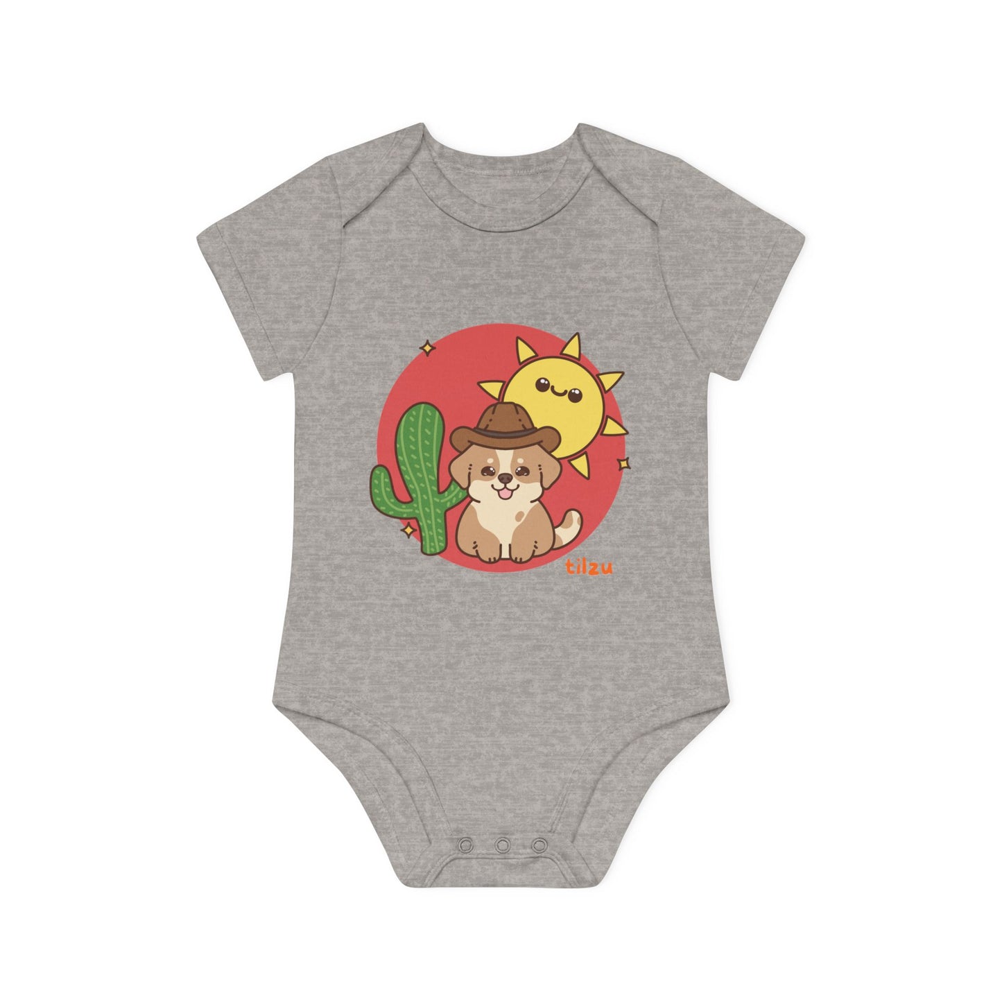 Tilzu Baby Organic Short Sleeve Onesie Western Pup