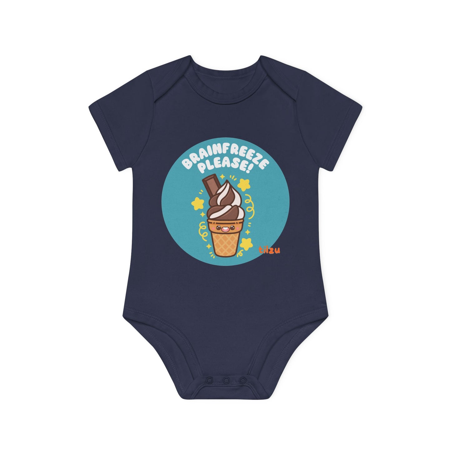 Tilzu Baby Organic Short Sleeve Onesie Ice Cream