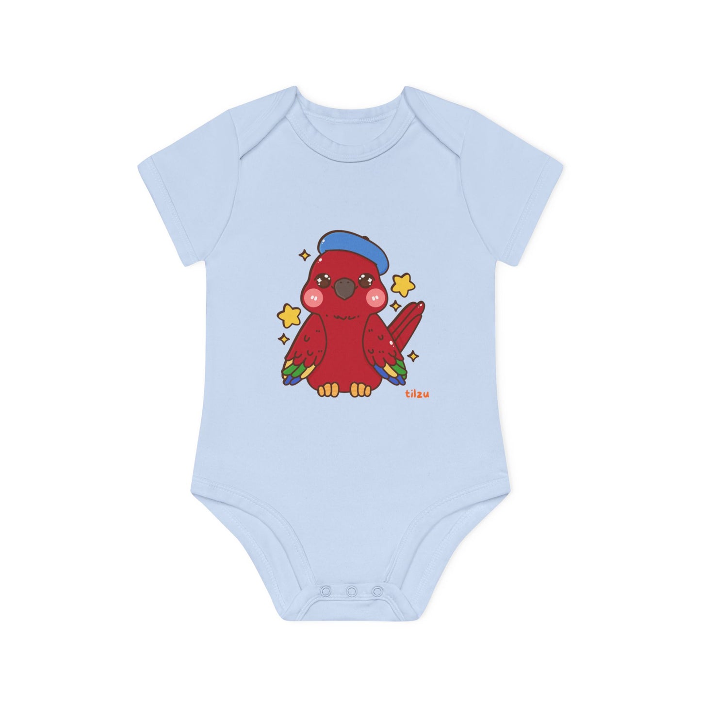 Tilzu Baby Organic Short Sleeve Onesie Red Bird