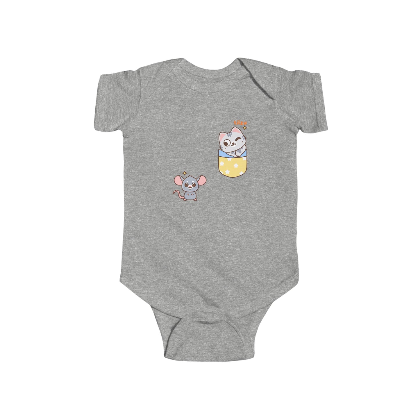 Infant Fine Jersey Bodysuit - Cat and Mouse