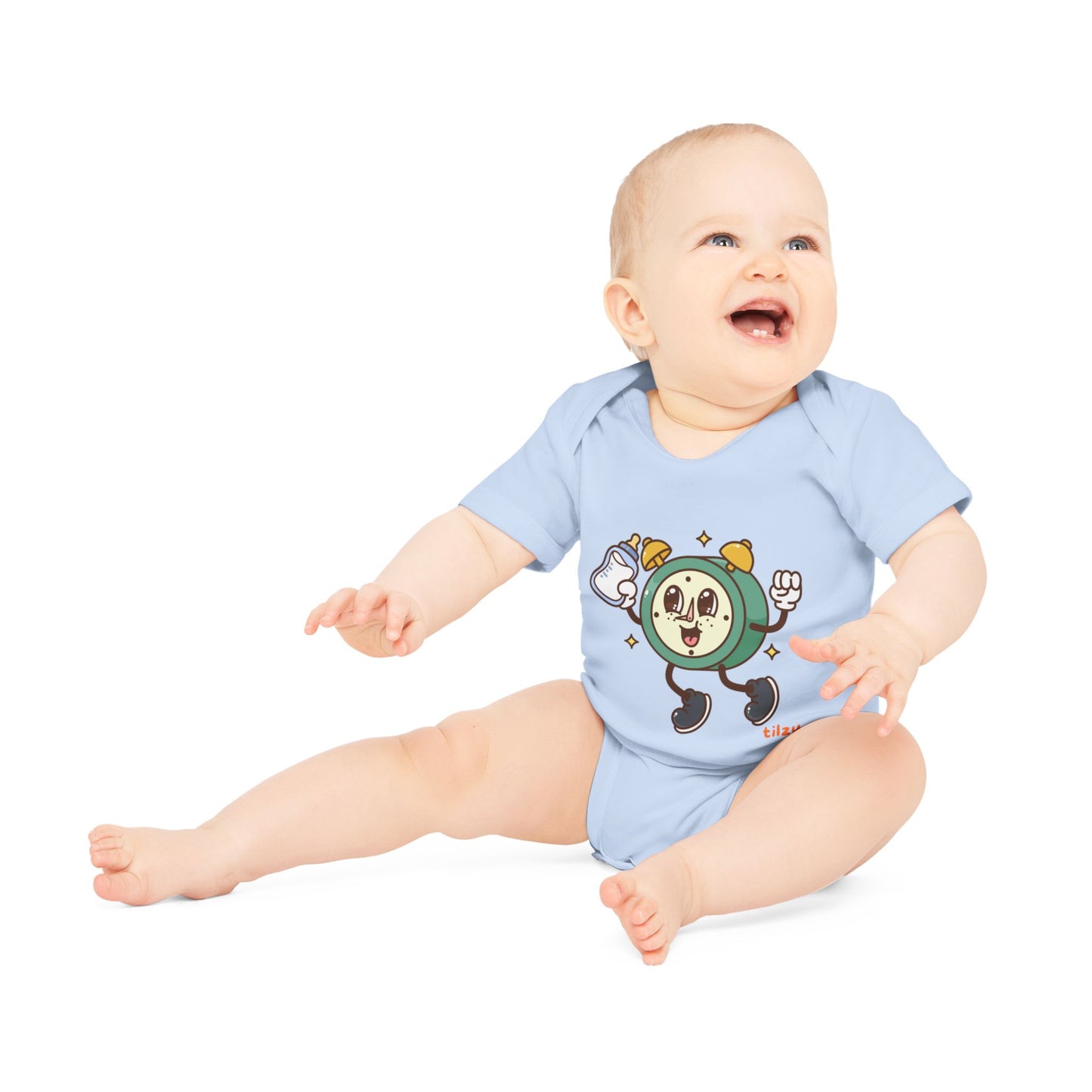 Tilzu Baby Organic Short Sleeve Onesie Feeding Time