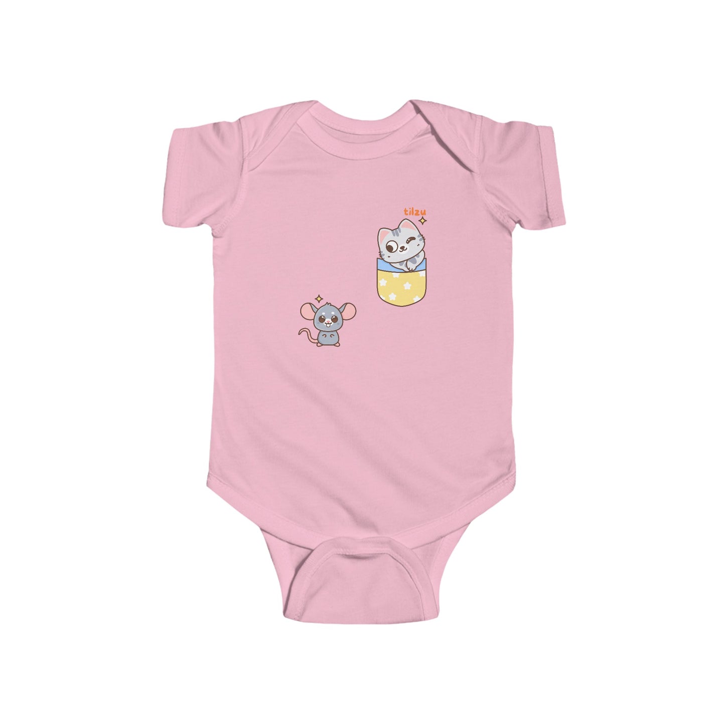 Infant Fine Jersey Bodysuit - Cat and Mouse