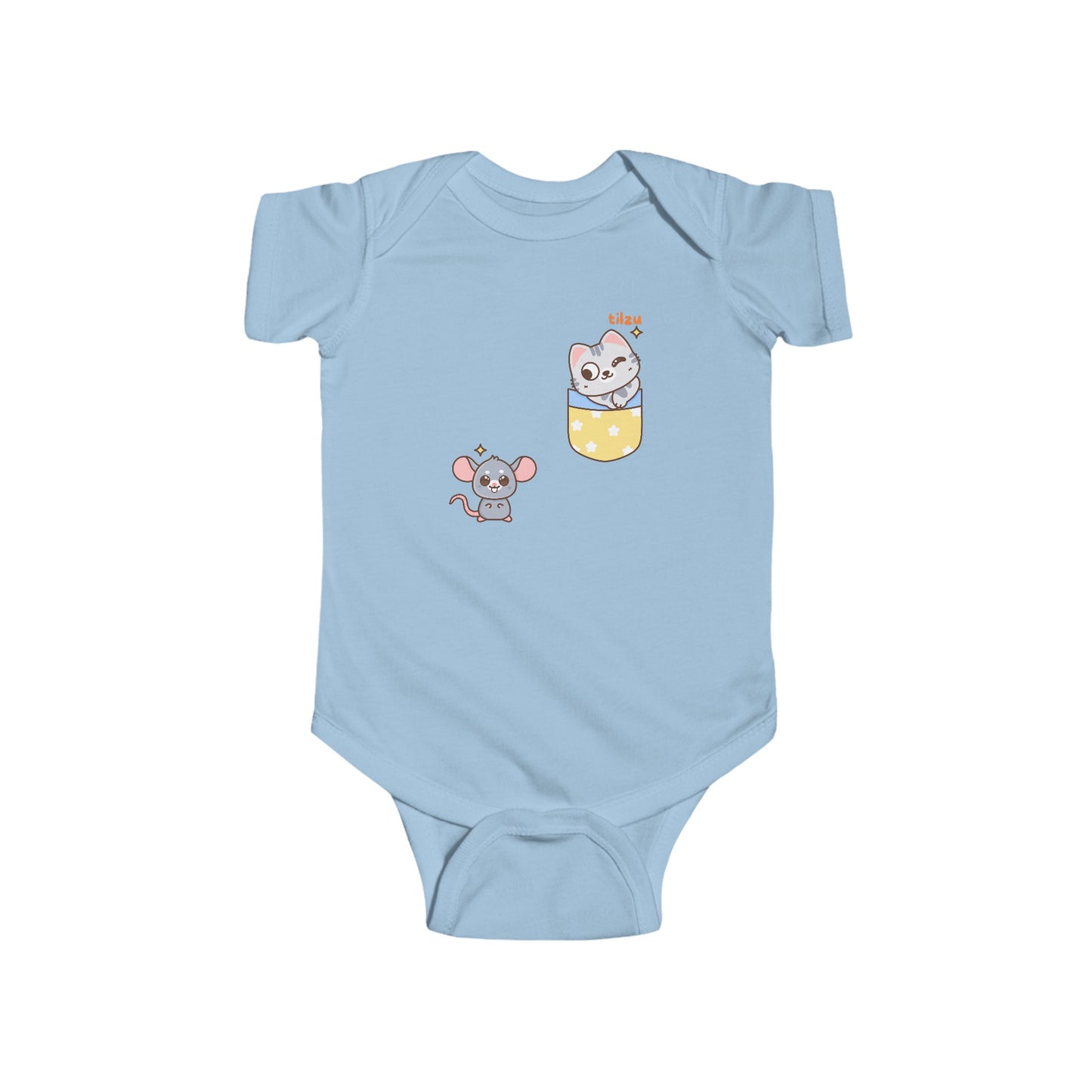 Infant Fine Jersey Bodysuit - Cat and Mouse