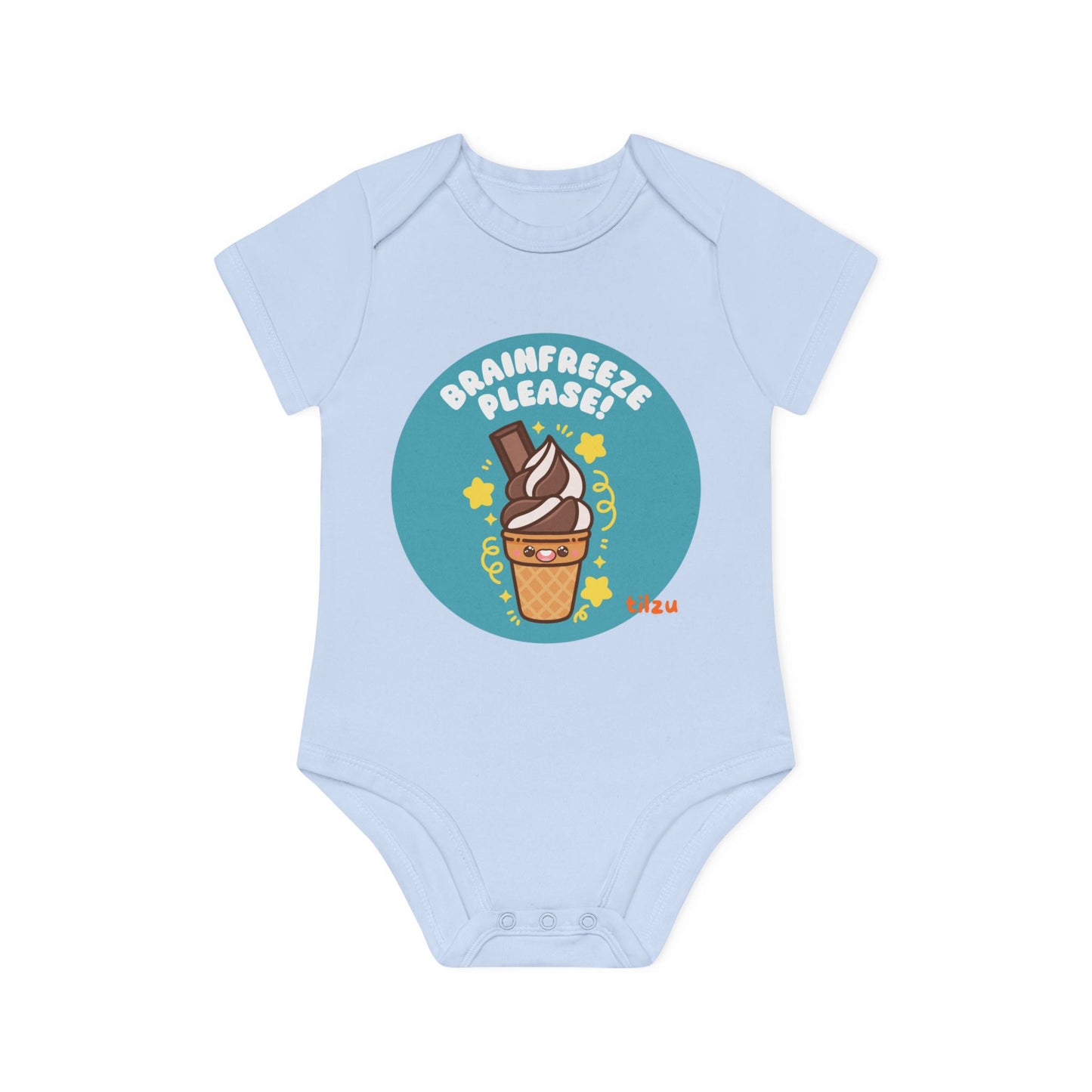 Tilzu Baby Organic Short Sleeve Onesie Ice Cream