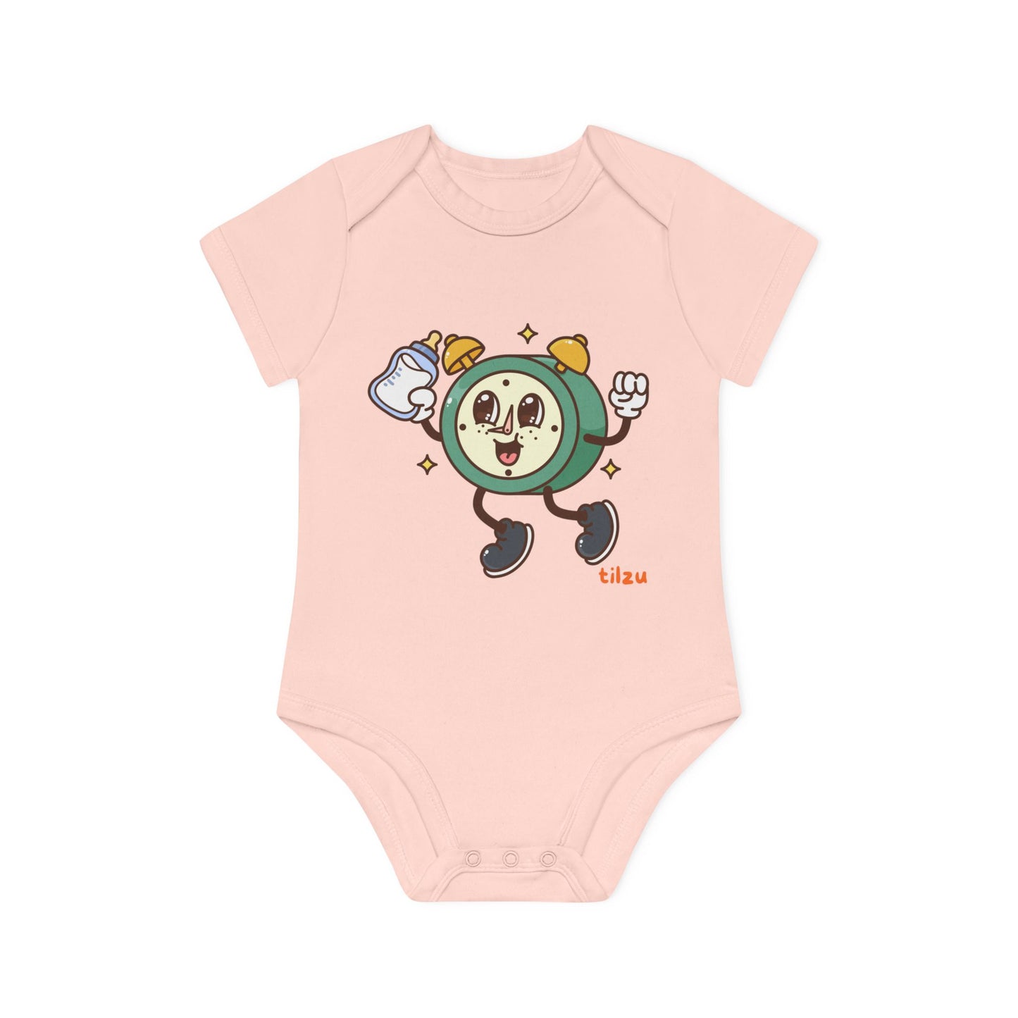 Tilzu Baby Organic Short Sleeve Onesie Feeding Time