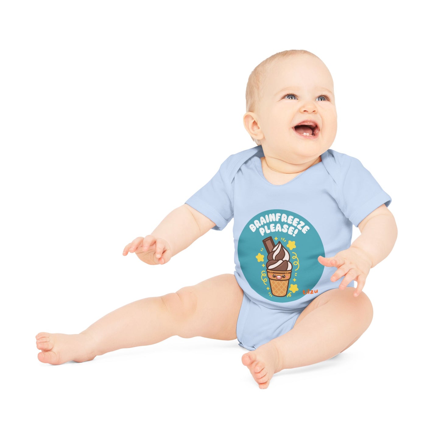 Tilzu Baby Organic Short Sleeve Onesie Ice Cream