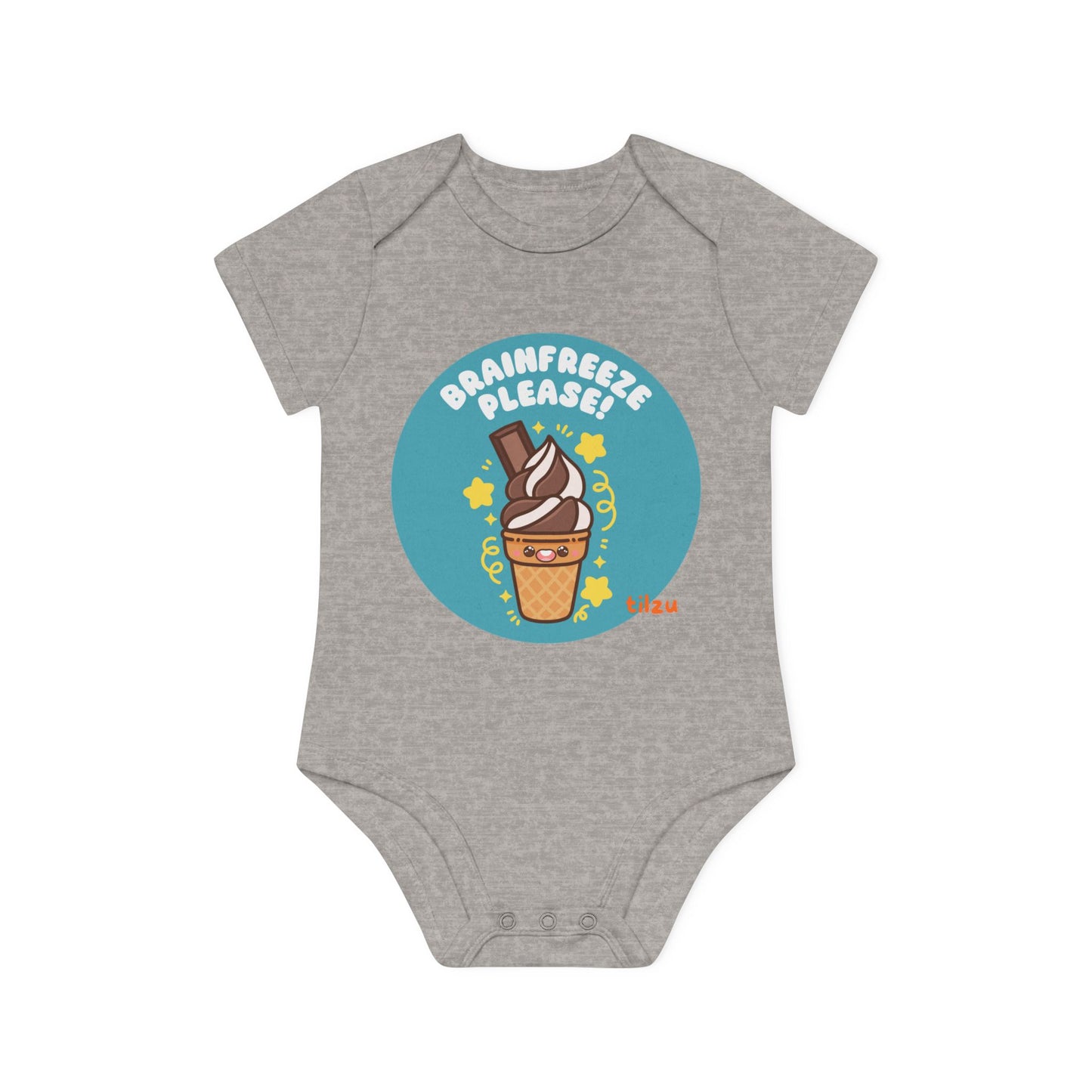 Tilzu Baby Organic Short Sleeve Onesie Ice Cream