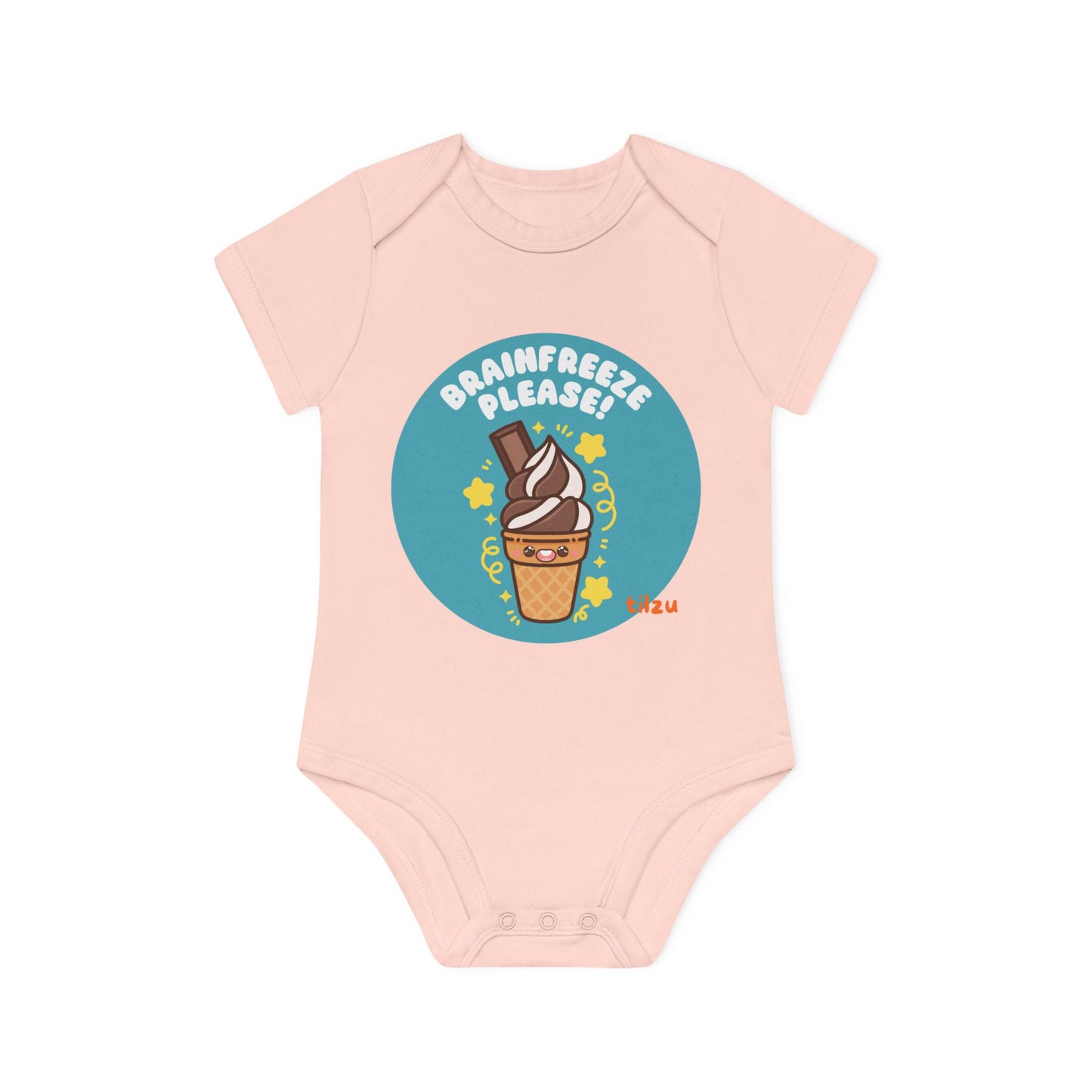 Tilzu Baby Organic Short Sleeve Onesie Ice Cream