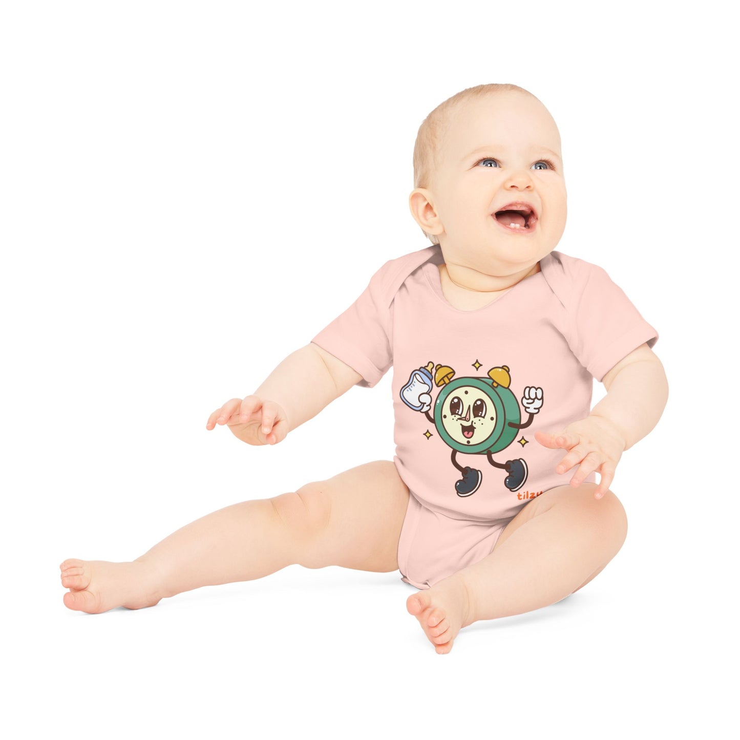 Tilzu Baby Organic Short Sleeve Onesie Feeding Time