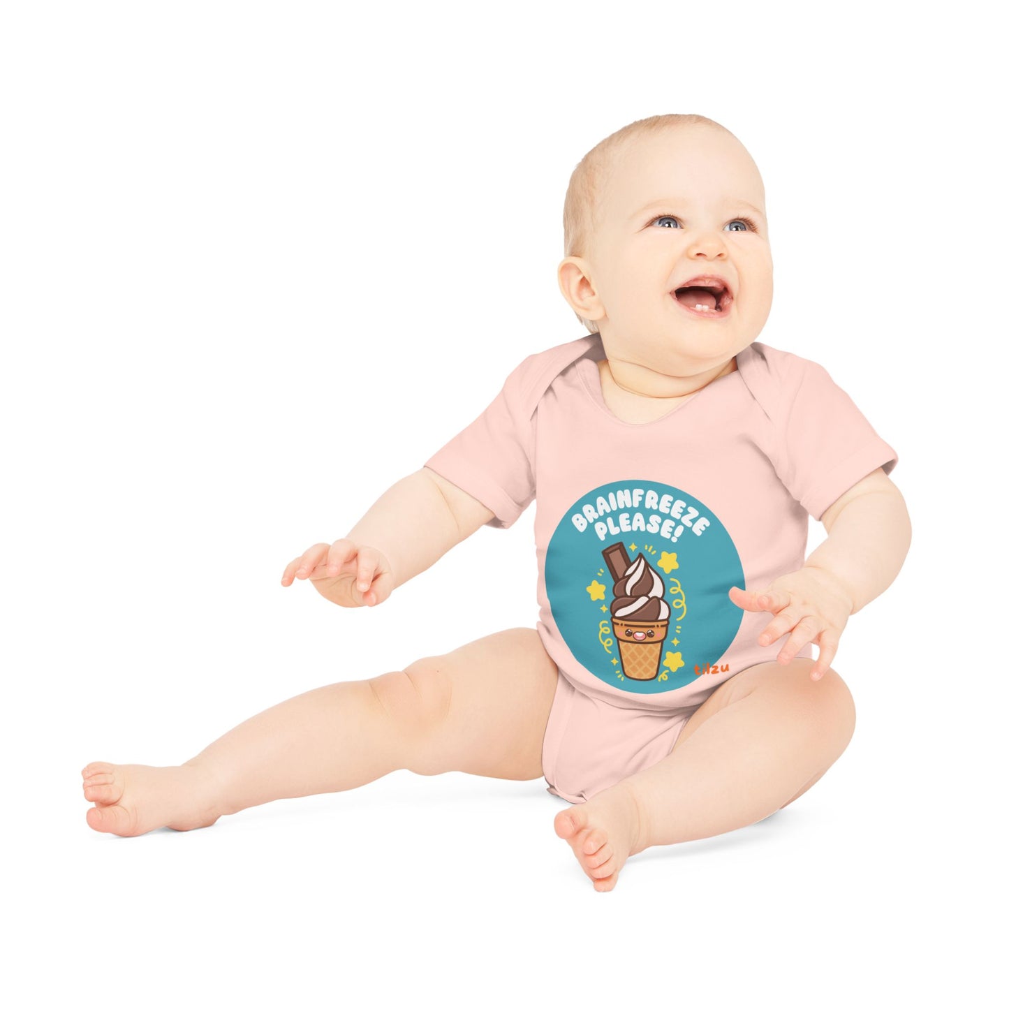 Tilzu Baby Organic Short Sleeve Onesie Ice Cream