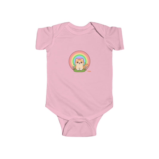 Infant Fine Jersey Bodysuit - Rainbow Kitten