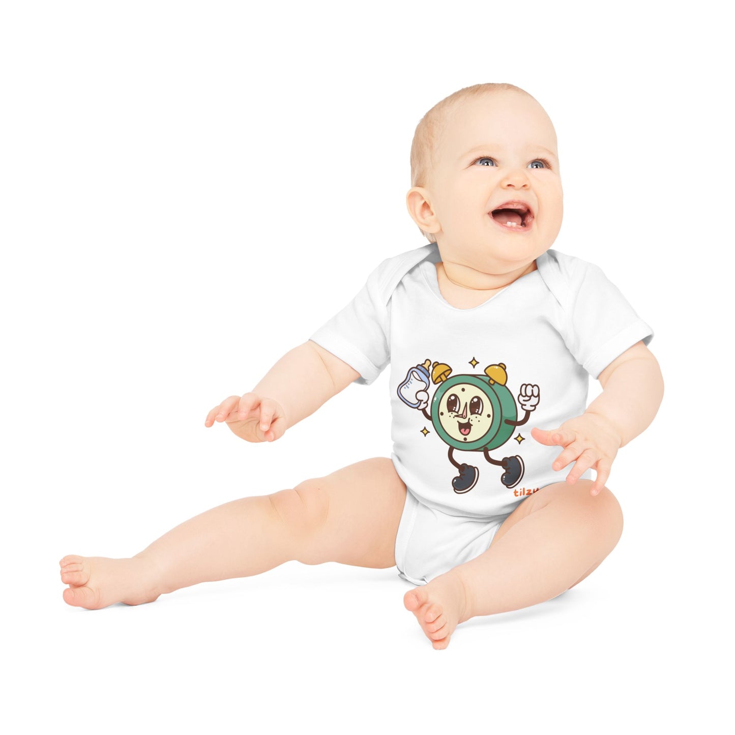 Tilzu Baby Organic Short Sleeve Onesie Feeding Time