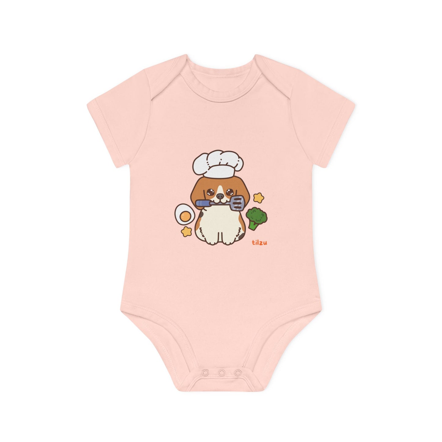 Tilzu Baby Organic Short Sleeve Onesie Puppy Chef