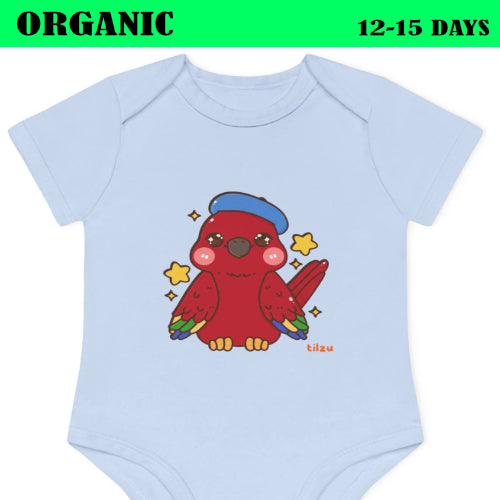 Tilzu Baby Organic Short Sleeve Onesie Red Bird