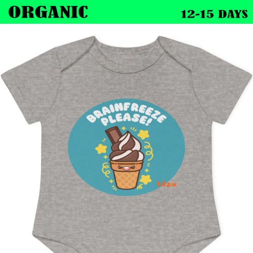 Tilzu Baby Organic Short Sleeve Onesie Ice Cream